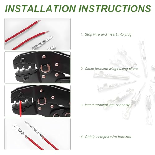 290PCS Car Electrical Wire Terminal Pins Connector, 1/1.5/1.8/2.2/2.8/3.5mm Male & Female Wire Pin, 21Type Non-Insulated Plug Electrical Crimp Terminal Pin Connector
