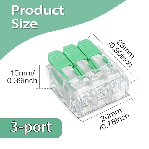 30PCS Lever Wire Connectors 3 Port Electrical Connectors Lever Nuts - size: 3 Ports