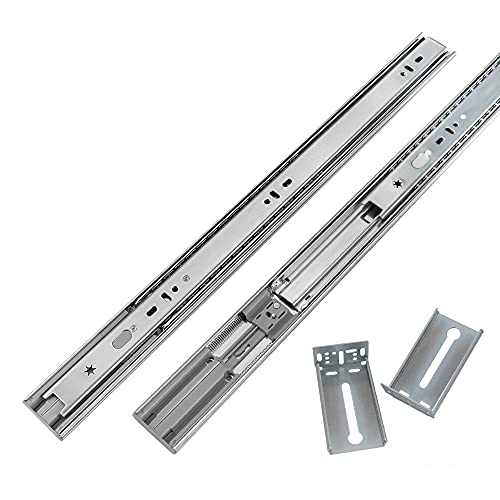 LONTAN 22 Inch Soft Close Drawer Slides with Rear Mounting Brackets 1 Pair - size: 22 Inch