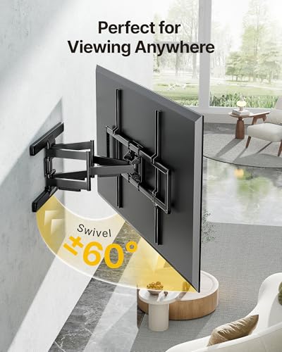 monTEK Pre-Assembled Full Motion TV Wall Mount for 43-100 Inch TVs - size: 43"-100" Full Motion