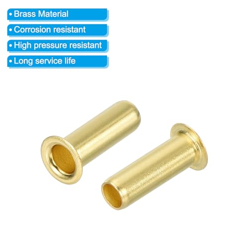 PATIKIL Brass Compression Insert for 1/4" Tube OD, 10 Pack Insert Tube Support Compression Fitting Assortment Kit for Water Oil Air Pipe - size: 0.25 Inch