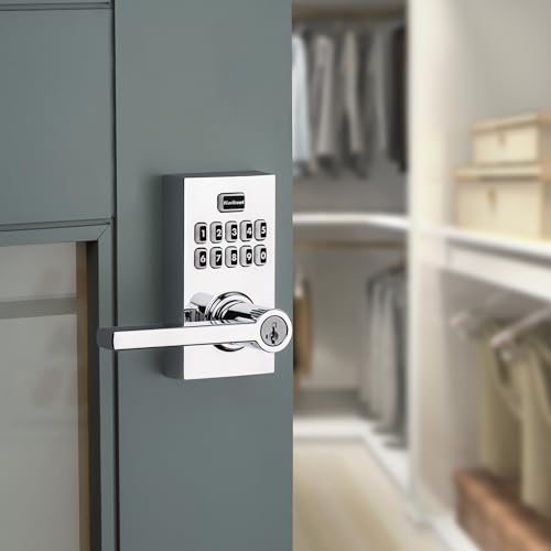 Kwikset 917HFL-26S Smartcode Keypad Electronic with Halifax Lever SmartKey with 6AL Latch and RCS Strike Bright Chrome Finish - color: Bright Chrome