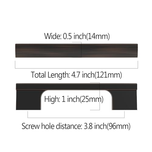 Asidrama 10 Pack 3.75 Inch(96mm) Oil Rubbed Bronze Cabinet Pulls Kitchen Cabinet Handles Cabinet Pulls Cabinet Hardware for Cupboard Drawer - color: Oil Rubbed Bronze, size: 3.75" Hole Center(96mm)