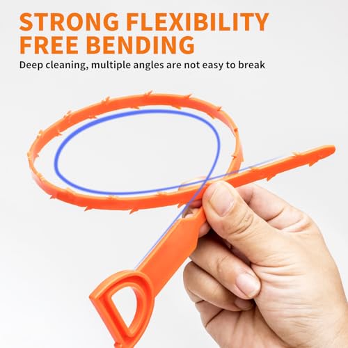 Drain Snake Clog Remover - 4 Pack 20 Inch Flexible Tool for Hair Clogs - color: Drain clog remover 4Pcs