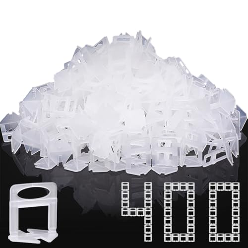 DGSL Tile Leveling System, 400-Piece Tile Spacers Clips 1/8 Inch Tile Tools | Tile Installation Tools for Ceramic Tile and Stone Installation, Tile Leveling Clips Helps DIY and Professional Tile Layer - size: 1/8*400