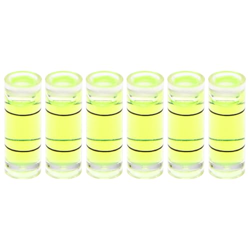 HARFINGTON 6pcs Small Cylindrical Bubble Level Vials 6.5x18mm PMMA Mini Horizontal Bubble Spirit Level Measuring Layout Tools for RV TV Picture Frame Hanging Tool Leveler - size: 6.5x18mm