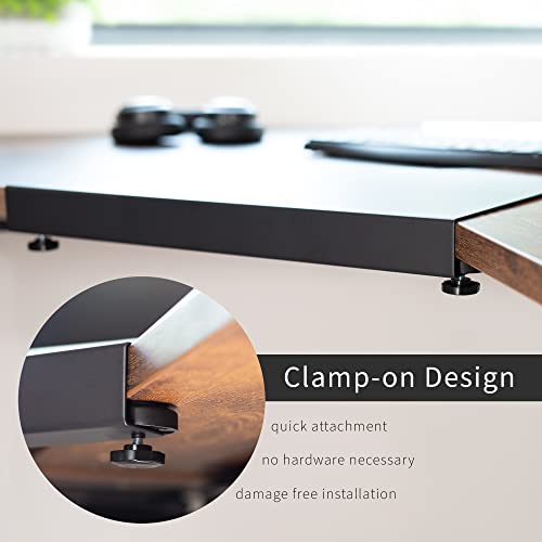 VIVO Clamp-on 17 inch Corner Desk Connector Sleeve Plate, L Desk Platform Extender Attachment, Black, DESK-AC07C
