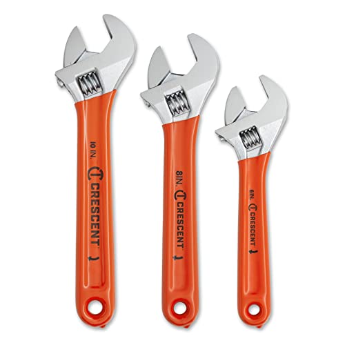 Crescent 3 Piece Adjustable Cushion Grip Wrench Set 6", 8" & 10" - AC26810CV - size: Set 6", 8" & 10"