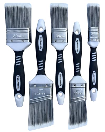 Paint Brush Set for Cabinet Fence Decking and Wall Touch-Ups 5-Pk