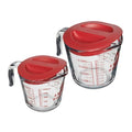 Anchor Hocking Lidded Measuring Cup Set (2-Piece, 2-Cup & 4-Cup with Red Lids, dishwasher safe) - style: 2pc Set with Lids