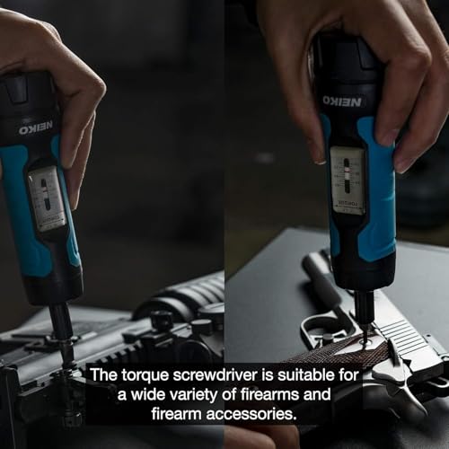 Neiko 10574A 1/4” Drive Torque Wrench Screwdriver Set | 30 Pieces of S2 Steel Philips, Hex, Slotted, and Torx Bits | 10 to 60 Inch-Pounds Torque Adjustment Range | Firearms Accurizing and Gunsmithing - size: Torque