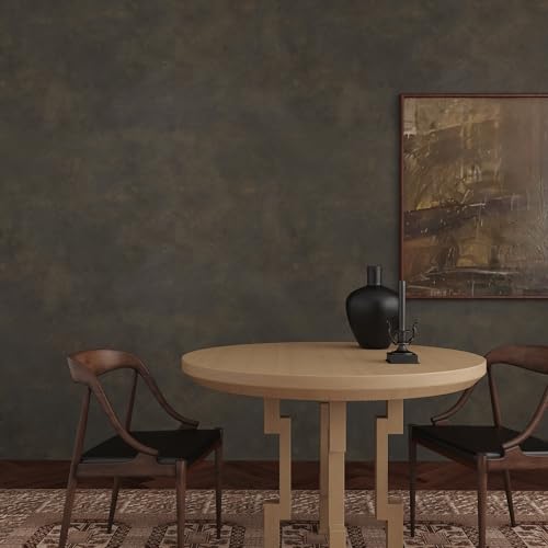 JSEVEM 48"×354" Large Size Extra Wide Thick Dark Brown Tan Grey Rusty Concrete Wallpaper Peel and Stick Waterproof Metallic Concrete Contact Paper Vinyl Adhesive Sticker for Bedroom Bathroom Gym Walls - color: Dark Tan Grey, size: 48" x 354"