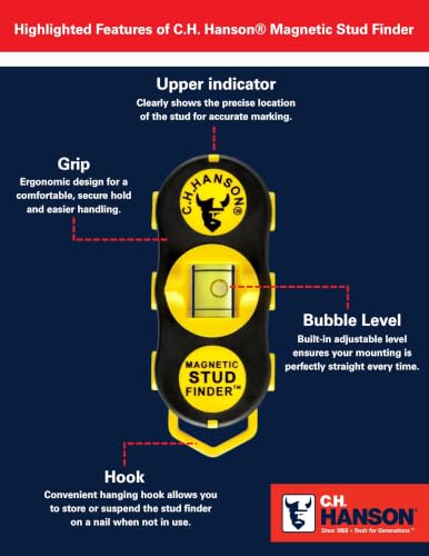 CH Hanson 03040 Magnetic Stud Finder Pack of 2