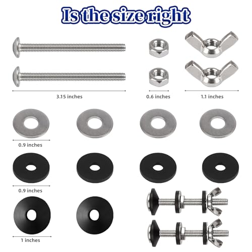 Toilet Seat Bolts Universal, Silver, 2PCS - color: Silver
