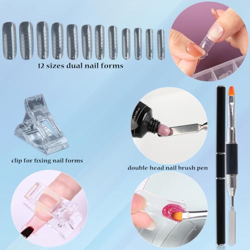 Fcozpjk Poly Gel Nail Kit White Mauve Nude Pink Builder Extension Gel Set - color: 4colors-pink-nude