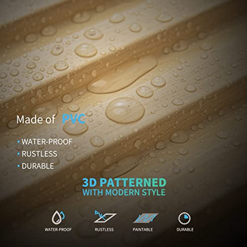 Art3d 3D Fluted Textured Slat Wall Panels, 19.7 x 19.7 in, 12-Pack, Oak | PVC, Waterproof, Scratch Proof, Wipeable, Break-Proof, Ideal for Home, Office and Commercial Spaces - color: Square - Oak, size: 19.7 x 19.7in.