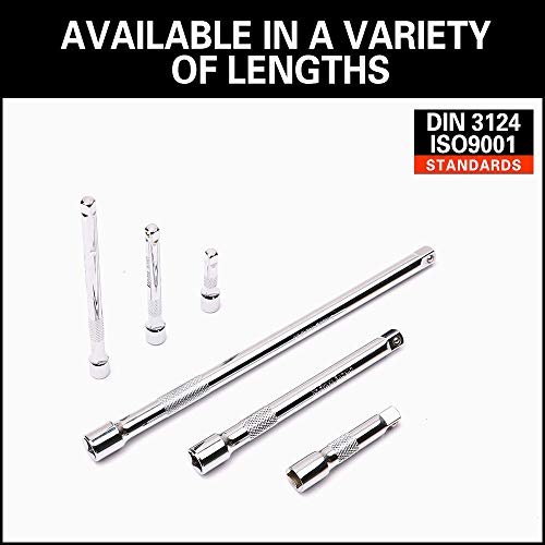 9-Piece Socket Extension Bar Set, Ratchet Extension Bar Set,1/4", 3/8", and 1/2" Impact Drive Socket, Drive Tool Accessory, CR-V Steel Storage Tray - color: 9-pcs Chrome Extension
