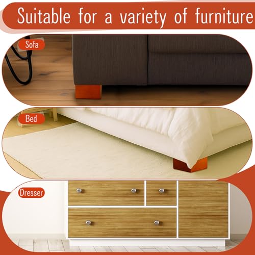 Geelin 4 Pack Wooden Furniture Risers 4 Inch High L‑Shaped Bed Risers with Metal Screws and Anti-Slip Pads Furniture Legs Couch Legs Replacement Sofa Feet for Coffee Table Bed Dresser (Brown) - color: Brown, size: 4 Inch