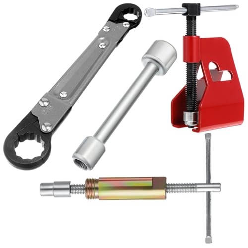 4 Pcs Angle Stop Wrench Kit Plumbing Tool, Olive Ring Removal Tool with Diameter of 1/2", 3/4", Compression Sleeve Puller for 1/2" Compression Fitting, Install Angle Stop Nut(Ferrule,Grey) - size: Grey, style: Ferrule