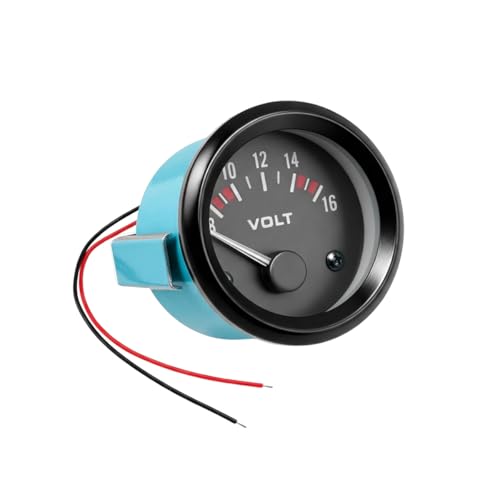 2" 52MM DC12V Car Voltage Gauge Meter, 8-16V Pointer LED Electrical Vehicle Voltmeter Gauge, Automotive Power Volt Meter Replacement, Universal for SUV Automobile Truck