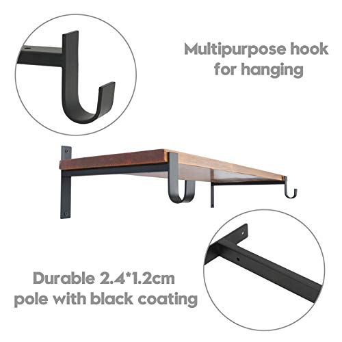 AddGrace Closet Rod Bracket Heavy Duty Shelf Brackets Black 12 Inch 4 Pack - color: Black 4pcs, size: 12 Inch