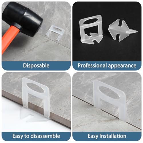 2000 Tile Spacers 1/16 Inch Tile Leveling Clips for Floor Tiles - size: 1/16 Inch*2000 Piece