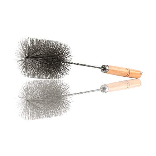 18 in Tent Wood Burning Stove Pipe Cleaning Brush Stainless Steel Bristles - size: 3.5IN