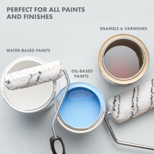 5-piece Mini Paint Roller Kit - Made in Portugal - 3 Premium 4” Microfiber Roller Covers, a Roller Frame, and a Paint Tray, for Professionals or Homeowners - size: 4" Paint Roller Kit (Set of 5)