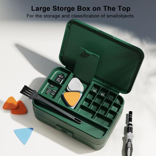 Mini Precision Screwdriver Set with Color-coded Identification, 132 in 1 Micro Magnetic Repair Tool Kits with Storage Box, 108 Bits,Small Manual Screw Driver Toolkits for iPhone/Mac/iPad/Table - color: Green