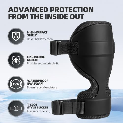 Knee Pads for Men and Women, Hard Shell Knee Protectors with Foam Padding, Adjustable Straps, Heavy Duty Knee Support for Outdoor Training, Hiking, Camping, Gardening and Construction Work