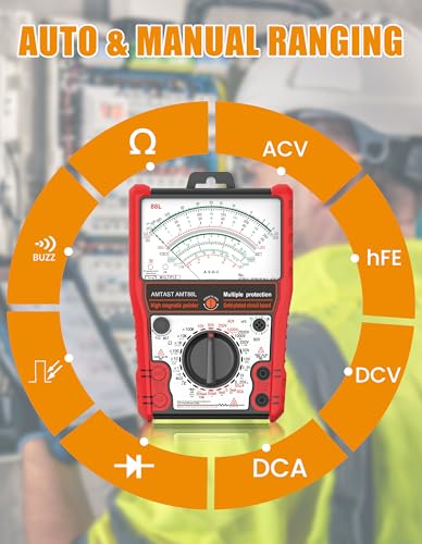 Analog Multimeter Tester Portable Multi Meter Multi Testers for Electrical Applications Pointer Multimeter Measures Voltage, Current, Resistance, Diode and hFE (Model AMT88L) - style: Model 2