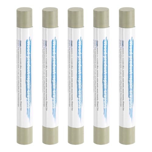 HARFINGTON 5pcs Wood Filler Sticks Wooden Wax Touch Up Furniture Repair Crayons for Scratch Hole Wood, Olive Green - color: Olive Green