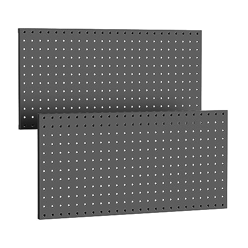 WALMANN 2 PCS 12x24 in Pegboard Panels, 24x24 in Tools Pegboards, Black - color: Black 12"*24", size: 24"*24"