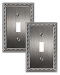 2-Pack Single Toggle Light Switch Cover Plate, Heirloom Silver - color: Heirloom Silver, size: Single Toggle 2PK
