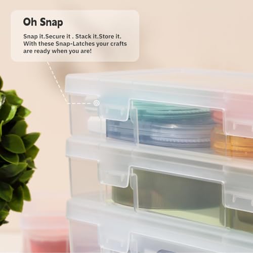 novelinks Small Plastic Containers with Lids and Plastic Pencil Boxes - color: 6 Pack Large -Clear