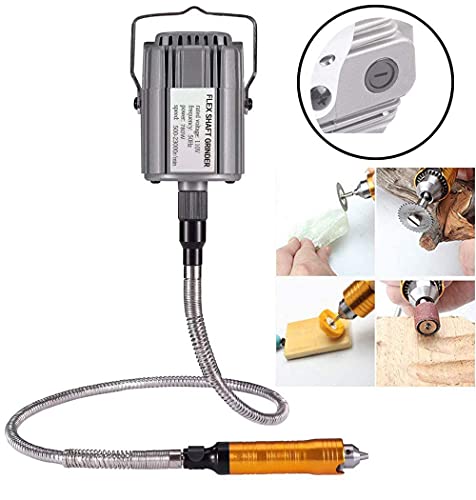 Rotary Tool Flex Shaft Hanging Grinder Carver Electric Multi-function Metalworking Tools Repair Kit, Foot Pedal Control, 780W Strong Power, Metal Flexible Shaft, 23000 RPM - style: Strong 780W, 0.4-6.5mm Chuck