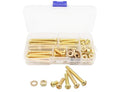 LBY 80pcs Machine Screws Assortment Kit, M6 Phillips Pan Head Bolts, 5 Sizes (with Nuts and Flat Washers), Copper (Yellow) - size: M6