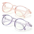 2 Pairs Anti Fog Safety Goggles Protective Glasses Blue Light Blocking Eyeglasses for Men Women - color: Round Pink+blue