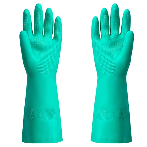 ThxToms Chemical Resistant Nitrile Gloves, Latex Rubber Free, 1 Pair, M - size: Medium (Pack of 1)
