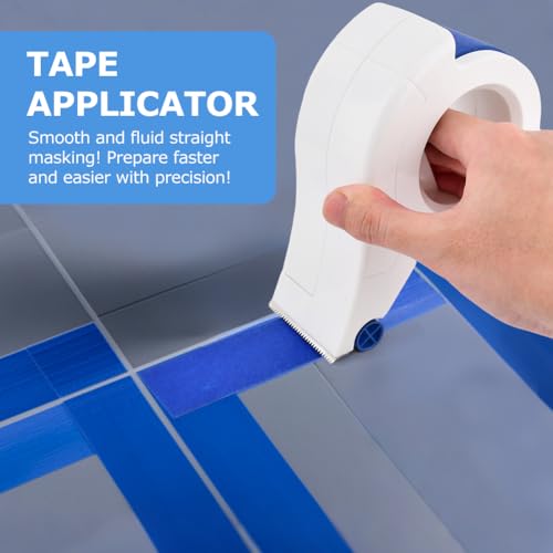 Masking Paint Tape Dispenser, Portable Paint Tape Applicator for Trim, Easy to Grip Rounded Handles and Accurate Tape Application, Saves Time Compact Design for On The Go Usage(White)