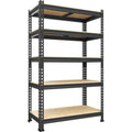 PrimeZone 5-Tier Garage Storage Shelves, Adjustable Metal Shelving, Black - size: 28"W x 12"D x 59"H