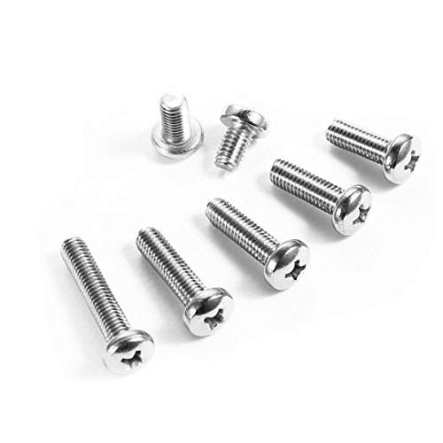 M4-0.7 x 10mm,12mm,16mm,20mm,25mm,30mm Pan Head Phillips Machine Screws,18-8 Stainless Steel Bolts Nuts Washers Screws Assortment Set (M4 Pan Head Phillips Screws) - size: M4 Pan Head Phillips Screws