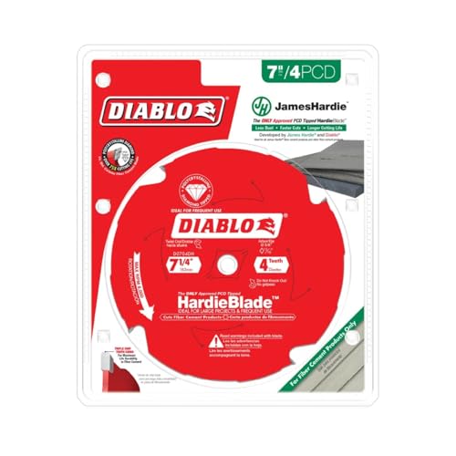 Diablo HardieBlade Saw Blade - 7-1/4" Diameter, 4 TCG (PCD) Teeth - size: 7.25" dia × 4 TCG (PCD) teeth - Fiber Cement