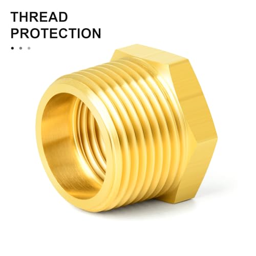GASHER 20PCS Brass Hex Bushing Fitting Kit - 1/4" - 1/8", 3/8" - 1/4", 1/2" - 3/8", 3/4" - 1/2" - style: Hex Bushing Kit（20Pcs）