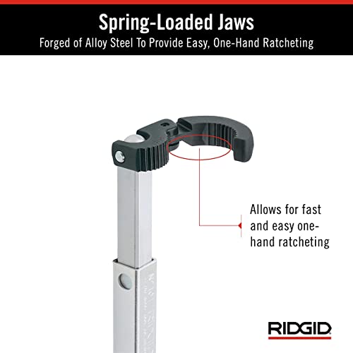RIDGID 31175 Model 1017 Fold Over Basin Adjustable 10" To 17" Pipe Wrench, Silver, Made In The USA