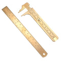 Pocket Caliper 1 PCS 6.4 in Straight Brass Ruler and 1PCS 4.6 in Brass Pocket Calipers with Double Scale Sliding Gauge Bead Measuring Tool Metal Calipers BrassRuler Millimeter Gauge Mini Caliper