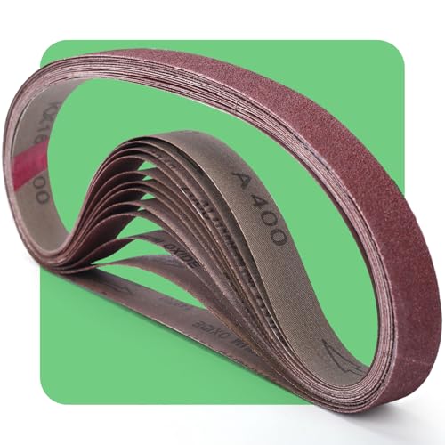 BOSHCRAFT 12 Pcs 1"x30" Sanding Belts, 60/80/120/180/240/400 Grit (2 Pcs Each) Aluminum Oxide for Knife Sharpening & Metal Polishing - color: 1×30 Inch - 12 Pack