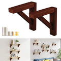 OVOV 2 Pack Wall Mount Wooden Shelf Brackets Triangle 7 Inch Brown - color: Brown, size: 7 Inch