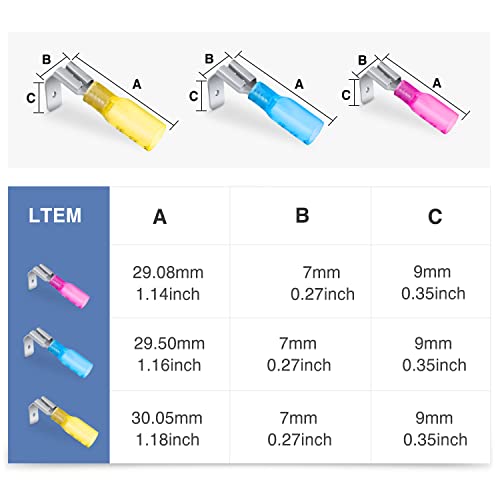 Nilight 140PCS Heat Shrink Piggy Back Spade Terminals Connectors - color: 140Pcs Piggy Back Terminals