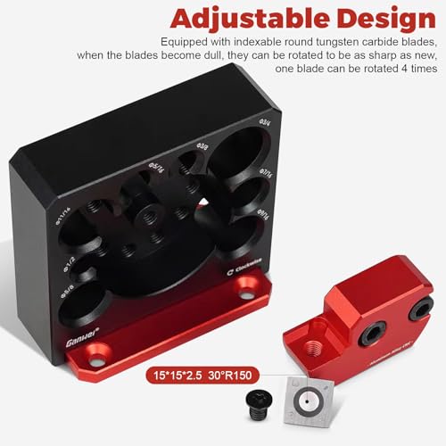Dowel Maker Jig Kit, Adjustable 8-Size (5/16"-3/4") Drill Attachment, Carbide Blade Woodworking Tool for Making Round Sticks & Dowels from Square Lumber